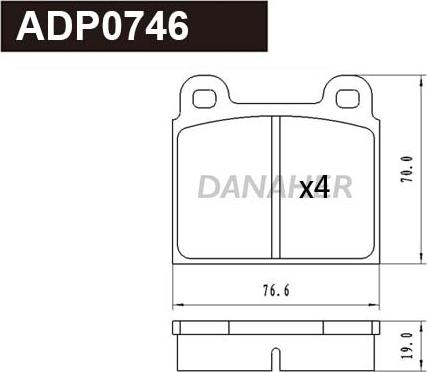 Danaher ADP0746 - Гальмівні колодки, дискові гальма autozip.com.ua