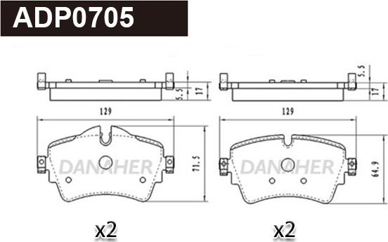 Danaher ADP0705 - Гальмівні колодки, дискові гальма autozip.com.ua