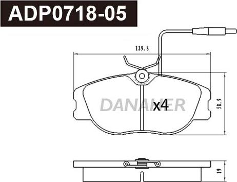 Danaher ADP0718-05 - Гальмівні колодки, дискові гальма autozip.com.ua