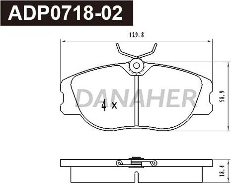 Danaher ADP0718-02 - Гальмівні колодки, дискові гальма autozip.com.ua