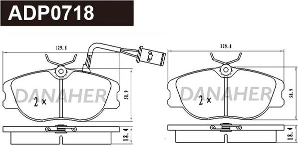 Danaher ADP0718 - Гальмівні колодки, дискові гальма autozip.com.ua