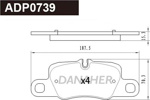 Danaher ADP0739 - Гальмівні колодки, дискові гальма autozip.com.ua