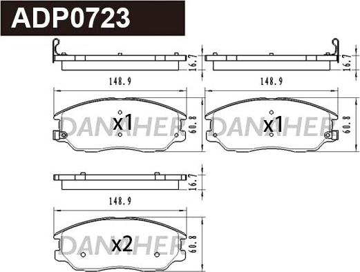 Danaher ADP0723 - Гальмівні колодки, дискові гальма autozip.com.ua