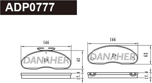 Danaher ADP0777 - Гальмівні колодки, дискові гальма autozip.com.ua