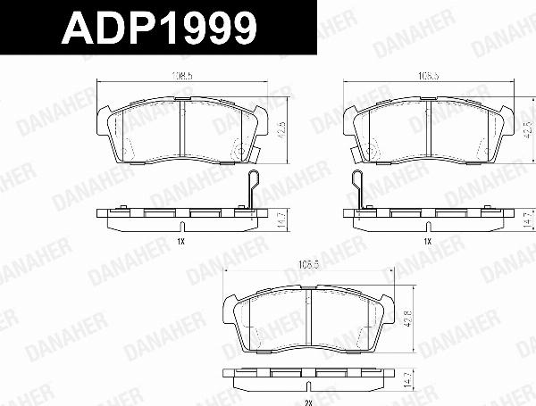 Danaher ADP1999 - Гальмівні колодки, дискові гальма autozip.com.ua