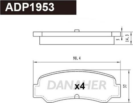 Danaher ADP1953 - Гальмівні колодки, дискові гальма autozip.com.ua