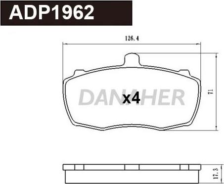 Danaher ADP1962 - Гальмівні колодки, дискові гальма autozip.com.ua