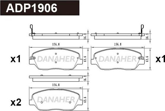 Danaher ADP1906 - Гальмівні колодки, дискові гальма autozip.com.ua