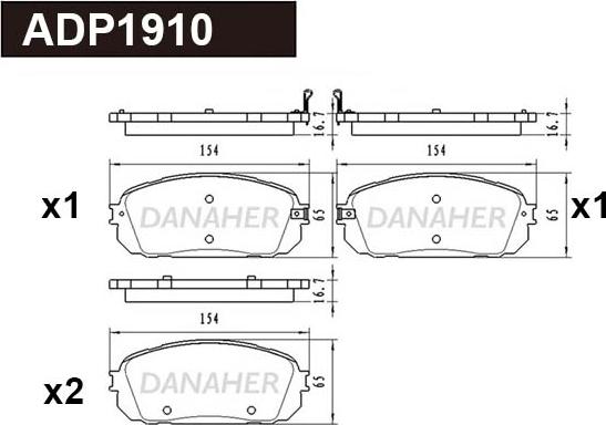 Danaher ADP1910 - Гальмівні колодки, дискові гальма autozip.com.ua