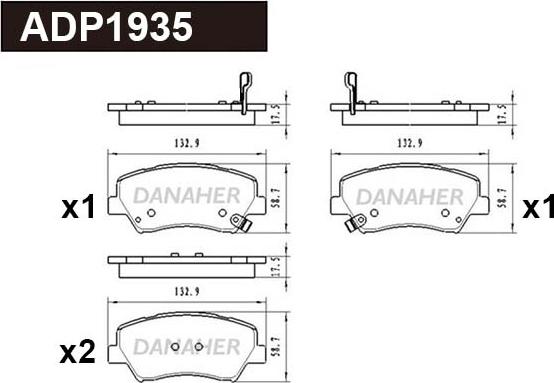 Danaher ADP1935 - Гальмівні колодки, дискові гальма autozip.com.ua