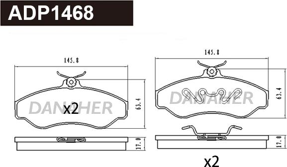 Danaher ADP1468 - Гальмівні колодки, дискові гальма autozip.com.ua