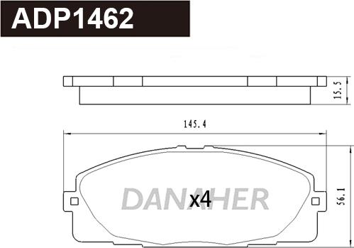 Danaher ADP1462 - Гальмівні колодки, дискові гальма autozip.com.ua