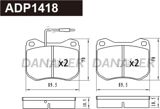 Danaher ADP1418 - Гальмівні колодки, дискові гальма autozip.com.ua