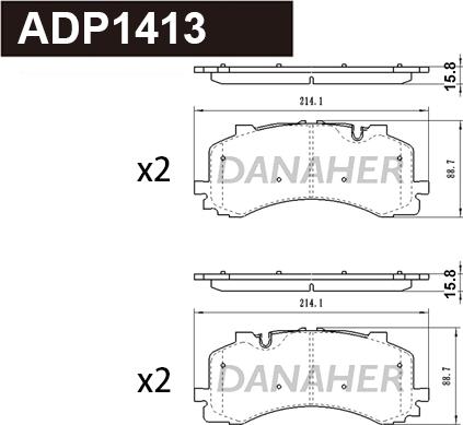 Danaher ADP1413 - Гальмівні колодки, дискові гальма autozip.com.ua