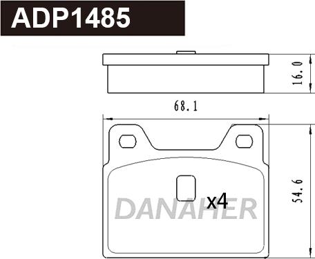 Danaher ADP1485 - Гальмівні колодки, дискові гальма autozip.com.ua