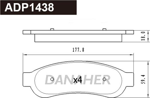 Danaher ADP1438 - Гальмівні колодки, дискові гальма autozip.com.ua