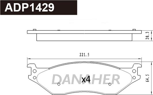 Danaher ADP1429 - Гальмівні колодки, дискові гальма autozip.com.ua