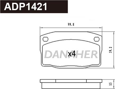 Danaher ADP1421 - Гальмівні колодки, дискові гальма autozip.com.ua