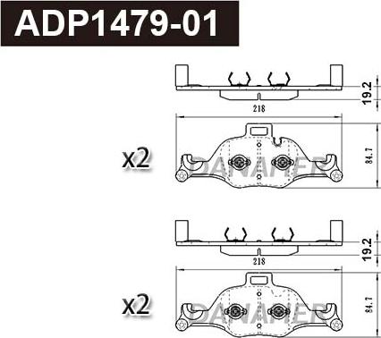 Danaher ADP1479-01 - Гальмівні колодки, дискові гальма autozip.com.ua