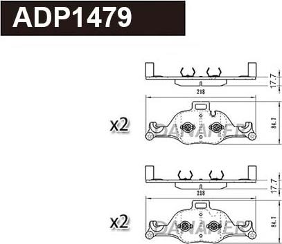 Danaher ADP1479 - Гальмівні колодки, дискові гальма autozip.com.ua