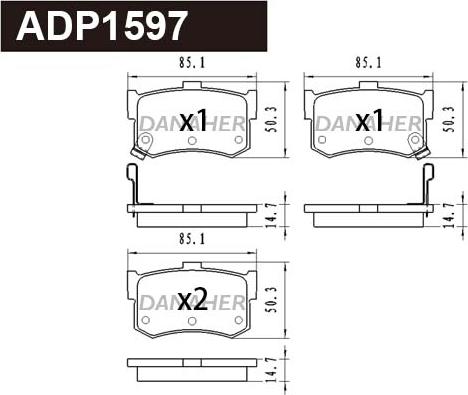 Danaher ADP1597 - Гальмівні колодки, дискові гальма autozip.com.ua