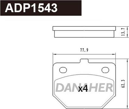 Danaher ADP1543 - Гальмівні колодки, дискові гальма autozip.com.ua