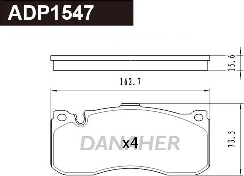 Danaher ADP1547 - Гальмівні колодки, дискові гальма autozip.com.ua