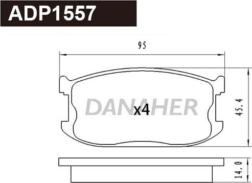 Danaher ADP1557 - Гальмівні колодки, дискові гальма autozip.com.ua