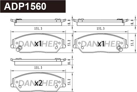 Danaher ADP1560 - Гальмівні колодки, дискові гальма autozip.com.ua