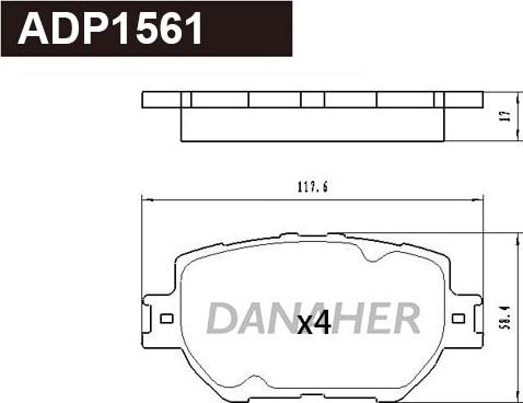 Danaher ADP1561 - Гальмівні колодки, дискові гальма autozip.com.ua