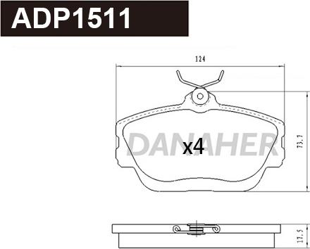 Danaher ADP1511 - Гальмівні колодки, дискові гальма autozip.com.ua