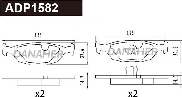 Danaher ADP1582 - Гальмівні колодки, дискові гальма autozip.com.ua