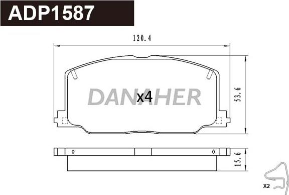 Danaher ADP1587 - Гальмівні колодки, дискові гальма autozip.com.ua