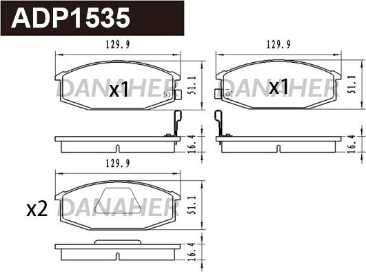 Danaher ADP1535 - Гальмівні колодки, дискові гальма autozip.com.ua