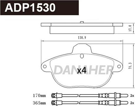 Danaher ADP1530 - Гальмівні колодки, дискові гальма autozip.com.ua