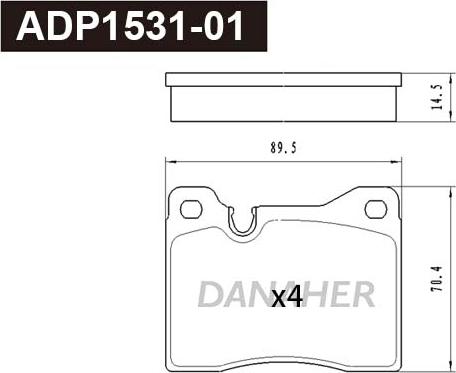 Danaher ADP1531-01 - Гальмівні колодки, дискові гальма autozip.com.ua