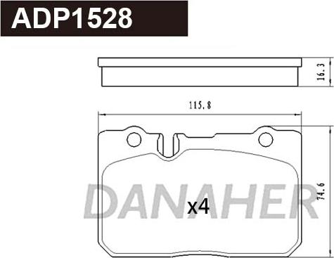Danaher ADP1528 - Гальмівні колодки, дискові гальма autozip.com.ua