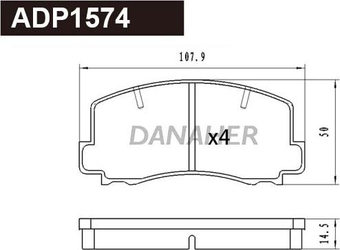 Danaher ADP1574 - Гальмівні колодки, дискові гальма autozip.com.ua
