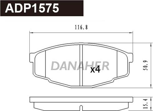 Danaher ADP1575 - Гальмівні колодки, дискові гальма autozip.com.ua