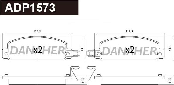 Danaher ADP1573 - Гальмівні колодки, дискові гальма autozip.com.ua