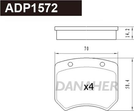 Danaher ADP1572 - Гальмівні колодки, дискові гальма autozip.com.ua