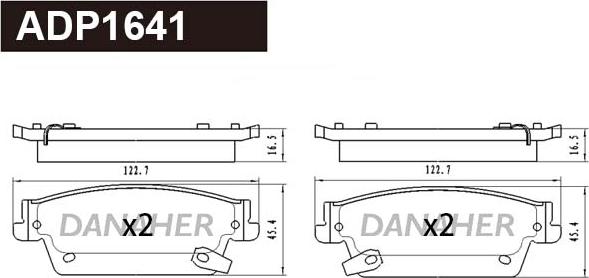 Danaher ADP1641 - Гальмівні колодки, дискові гальма autozip.com.ua