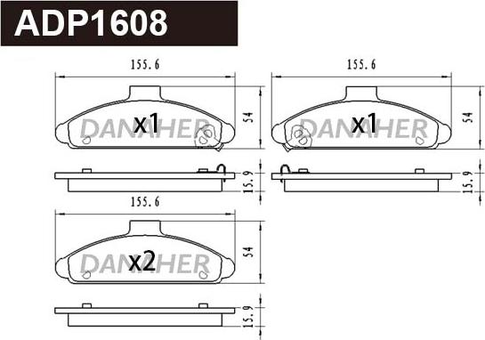 Danaher ADP1608 - Гальмівні колодки, дискові гальма autozip.com.ua