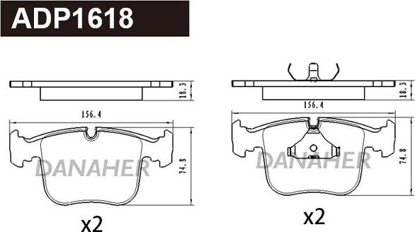 Danaher ADP1618 - Гальмівні колодки, дискові гальма autozip.com.ua