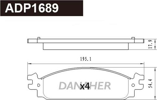 Danaher ADP1689 - Гальмівні колодки, дискові гальма autozip.com.ua