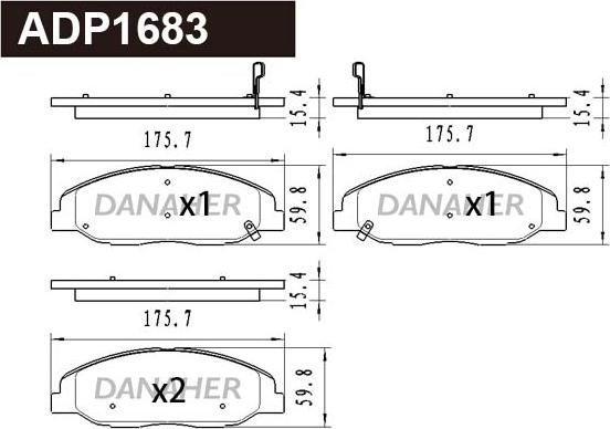 Danaher ADP1683 - Гальмівні колодки, дискові гальма autozip.com.ua