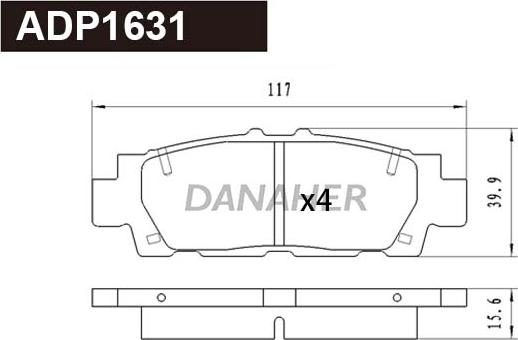 Danaher ADP1631 - Гальмівні колодки, дискові гальма autozip.com.ua