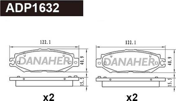 Danaher ADP1632 - Гальмівні колодки, дискові гальма autozip.com.ua