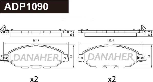 Danaher ADP1090 - Гальмівні колодки, дискові гальма autozip.com.ua