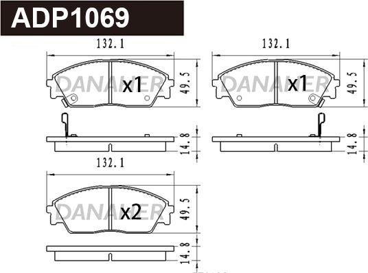 Danaher ADP1069 - Гальмівні колодки, дискові гальма autozip.com.ua